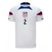 Camisa de Futebol Estados Unidos Sergino Dest #2 Equipamento Principal Mundo 2022 Manga Curta